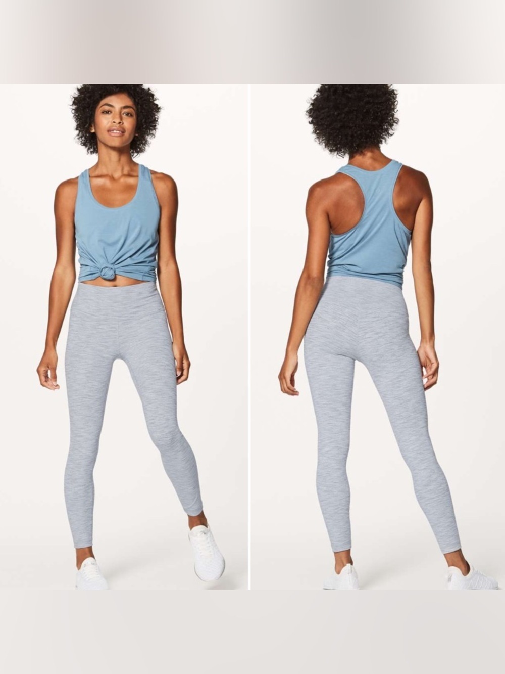 Lululemon Wunder Under Hi-Rise 7/8 Tight *Luxtreme 25" in Gray Stripped Size 4